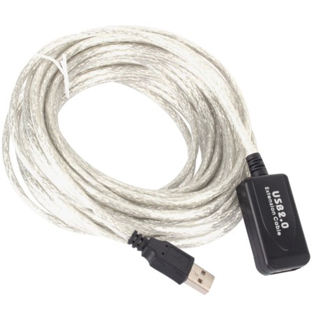 Alargue USB 2.0 activo de 10 m, doble mallado
