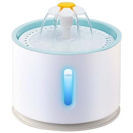 Fuente bebedero para mascotas 2.4L con luz LED