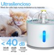 Fuente bebedero para mascotas 2.4L con luz LED