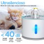 Fuente bebedero para mascotas 2.4L con luz LED