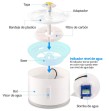 Fuente bebedero para mascotas 2.4L con luz LED
