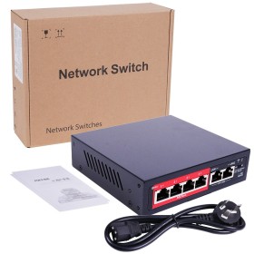 Switch PoE T-PS004M-1M 4 puertos 100Mbps