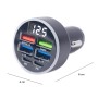 Cargador USB para auto de 6 puertos con display LED