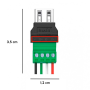 Conector USB 2.0 hembra a bornera sin soldadura, 300V 8A