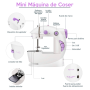 Mini máquina de coser portátil, 2 velocidades