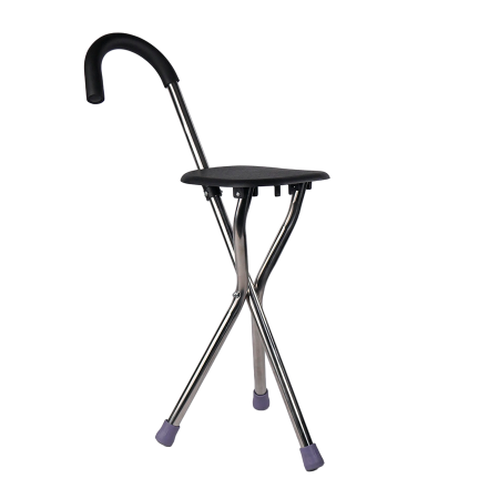 Bastón plegable con asiento, soporta 100 kg