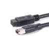 Cable FireWire 800 a 400, de 9 a 6 pines, 1.8 m