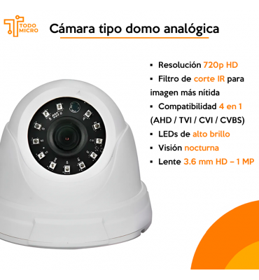 Cámara Analógica Domo 720p
