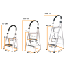 Escalera plegable de acero, 2 escalones, 100 kg