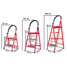 Escalera plegable de acero, 3 escalones, 100 kg