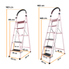 Escalera plegable de acero, 6 escalones, 100 kg