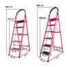Escalera plegable de acero, 6 escalones, 100 kg