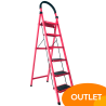 Escalera plegable de acero, 6 escalones, 100 kg