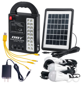 Kit solar DAT AT-999-1: panel, batería y 3 luces LED