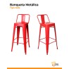 2 Banquetas Metálicas Tolix con Respaldo, Diseño Industrial