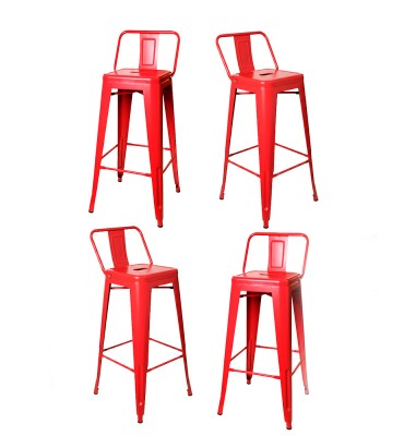 4 Banquetas Metálica con...