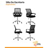 Silla ergonómica de oficina, base metálica y ruedas