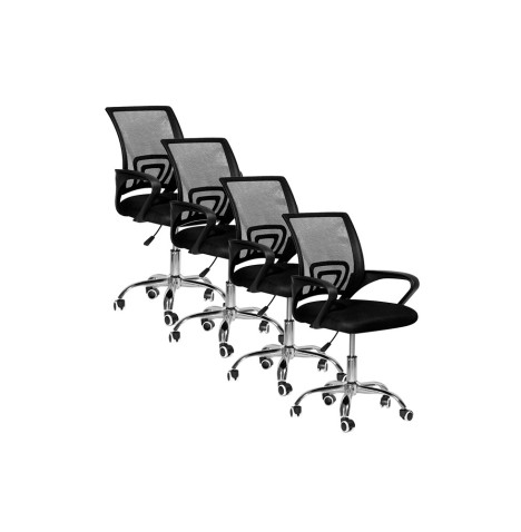 Pack x4 Sillas Ergonómicas de Oficina, Base Metálica