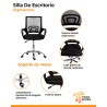 Silla ergonómica ajustable con soporte lumbar