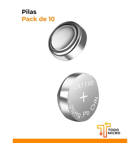 Pilas LR1130 alcalinas, pack x 10 unidades