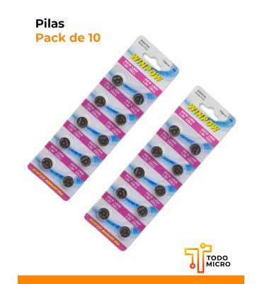 Pilas LR1130 en packs de 10...