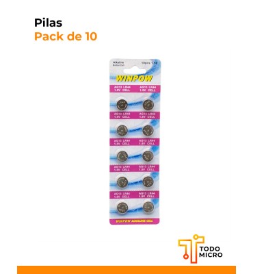 Pilas LR44 en packs de 10...
