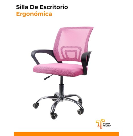 Silla ergonómica de oficina, base metálica y ruedas