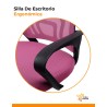 Silla ergonómica de oficina, base metálica y ruedas