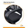 Silla ergonómica de oficina, base metálica y ruedas