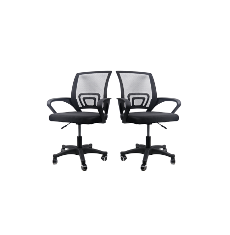 2 sillas ergonómicas de oficina, base plástica