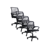 4 sillas ergonómicas de oficina, base plástica