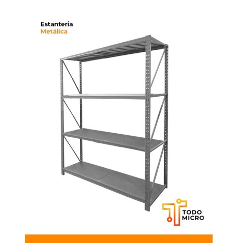 Estantería metálica rack, 4 niveles, hasta 300 kg