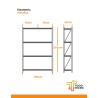Estantería metálica rack, 4 niveles, hasta 300 kg