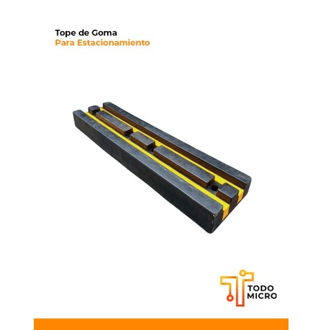 Tope de goma para estacionamiento 100x25x10 cm antigolpes