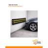 Tope de goma para estacionamiento 100x25x10 cm antigolpes