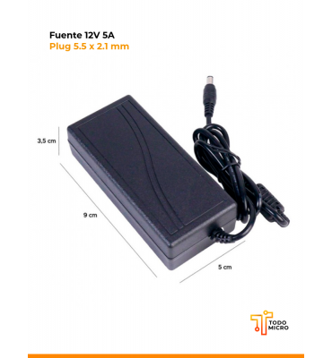 Fuente 12V 5A plug 5.5 x...