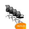 4 Sillas ergonómicas de oficina, con ruedas y altura ajustable