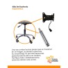 Silla ergonómica de oficina, base metálica y ruedas