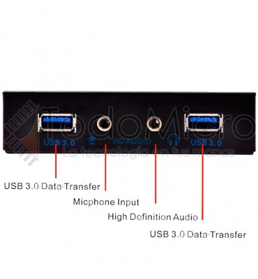 Panel Frontal 2 Puertos usb 3.0 bahia 3.5