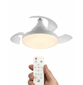 Foco LED con ventilador y aspas retráctiles, rosca E27