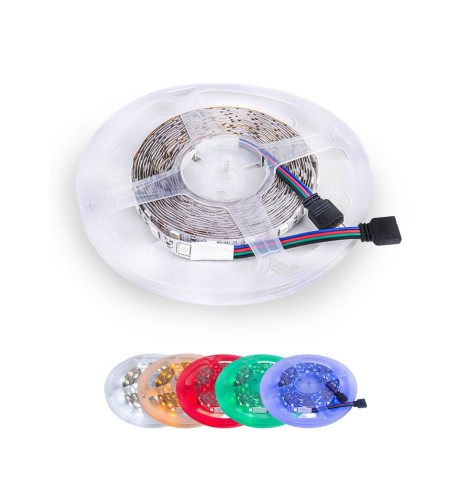 Tira LED RGB 5 metros con controlador y modos de color
