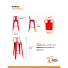 2 Banquetas Metálicas Tolix con Respaldo, Diseño Industrial