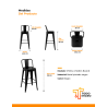 2 Banquetas Metálicas Tolix con Respaldo, Diseño Industrial