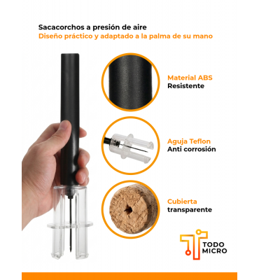 Sacacorchos a presión de aire