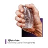 Masturbador masculino espiral transparente TPE