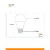 Bombilla LED A60 15W E27, luz cálida 3000K, 1150 lúmenes