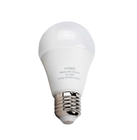 Bombilla LED A60 15W E27, luz cálida 3000K, 1150 lúmenes