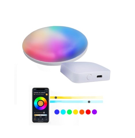 Combo Plafón Led Smart RGB 24W + Hub Gateway Tuya Zigbee WiFi