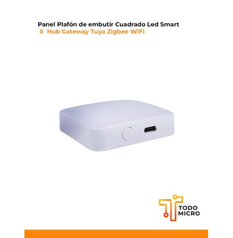 Combo Plafón Led Smart RGB Cuadrado 24W + Hub Gateway compatible Tuya