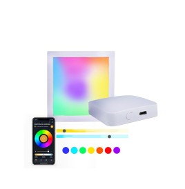 Combo Plafón Led Smart RGB Cuadrado 24W + Hub Gateway compatible Tuya